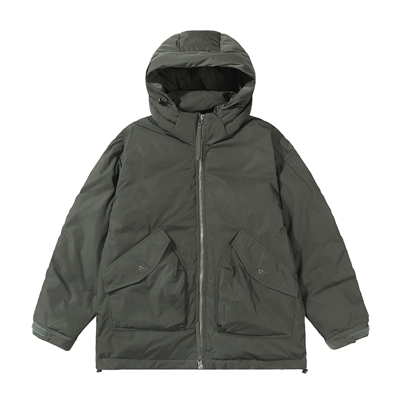 Cooker Stand Collar Hooded Down Jacket Zipper Thickened Trendy Brand Warm Men's New White Duck Down Coat New Winter