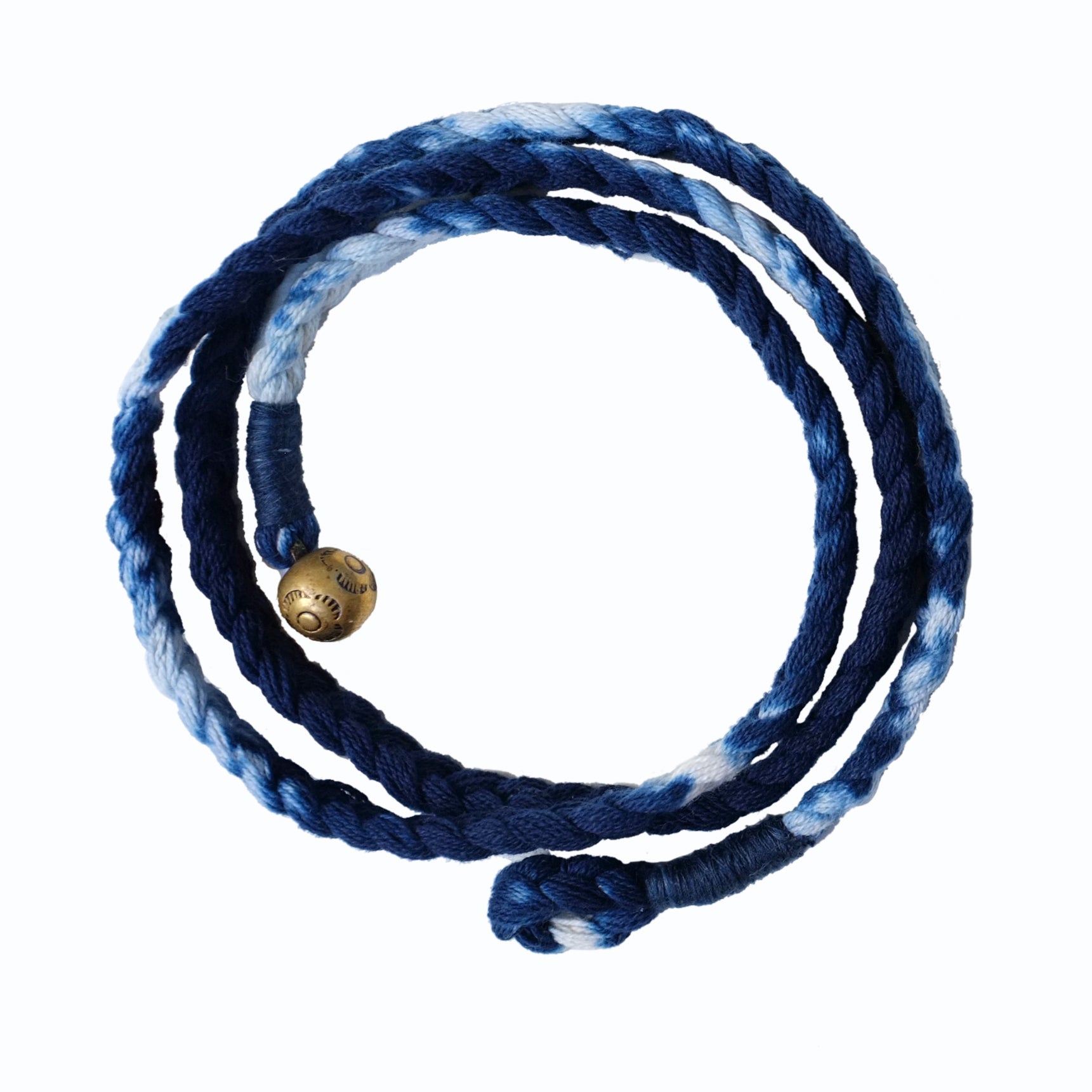 Original Blue Dyed Bracelet Chinese Retro INDIGO Tie-Dye Bracelet Multi-Turn Three-Strand Braided Couple Bracelet
