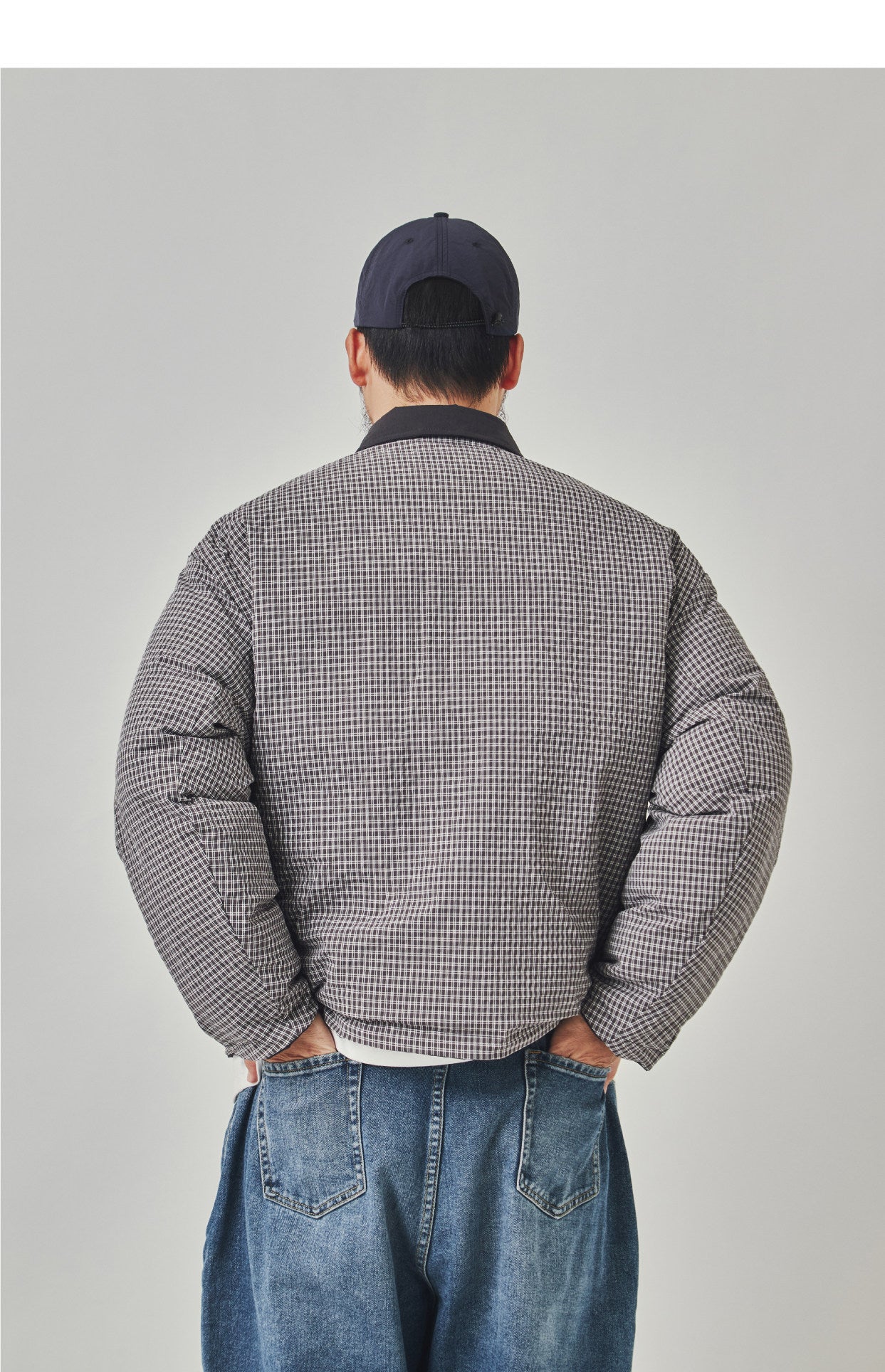 Reversible Plaid Cotton Jacket - Thick Double-Sided Multi-Pocket Coat (Men)