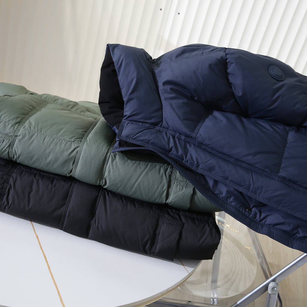 Lightweight 600 Fill Down Puffer Jacket – Stand-Collar Thickened Warm (Men & Unisex)