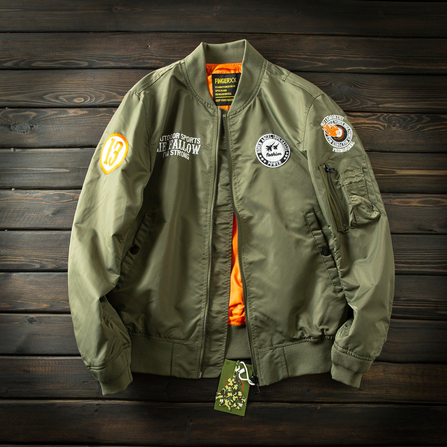 Men’s Heavy Embroidery Baseball-Collar Flight Jacket – Rugged Retro Casual for Fall