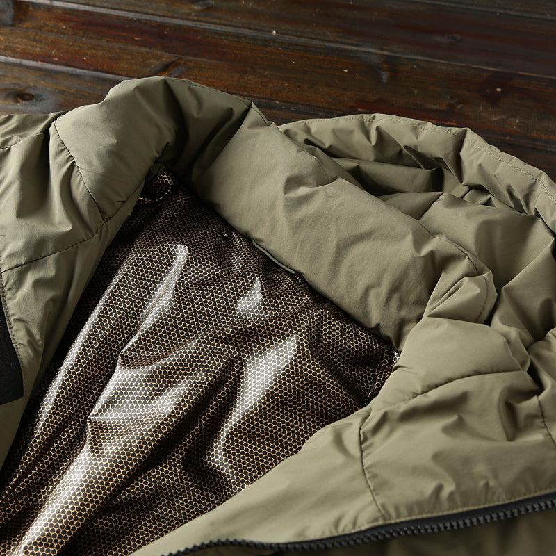 Men's Plus Size 800 Fill Power Mid-Length Down Jacket - Euro-American Style Hooded Thickened Cold-Resistant Warm Coat