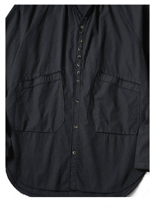 25AW Kapital Kazuhiro Hirata Cotton-Linen Shirt – Double Pocket, Irregular Button, Loose Japanese Streetwear