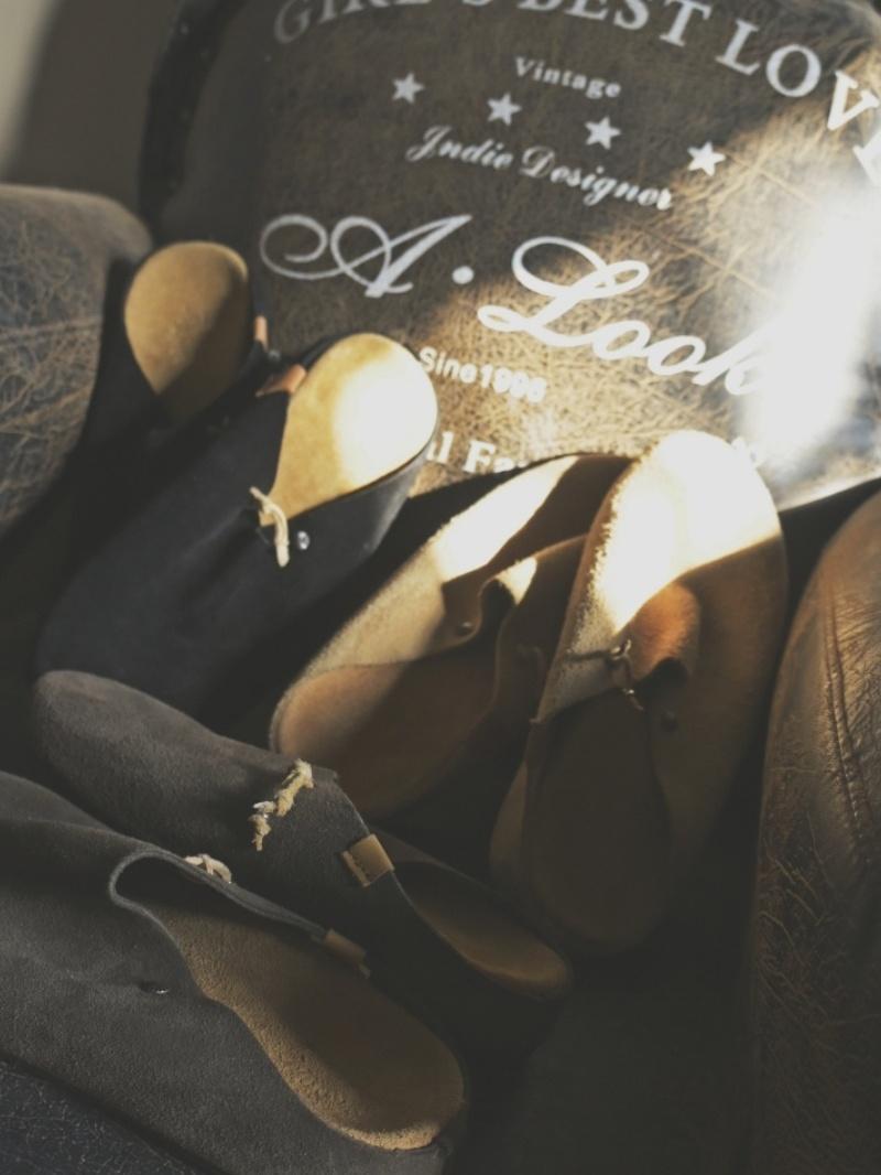 Sonofloong Retro Genuine Leather Mules - Silver Buckle Thick-Soled Cork Birkenstock Style