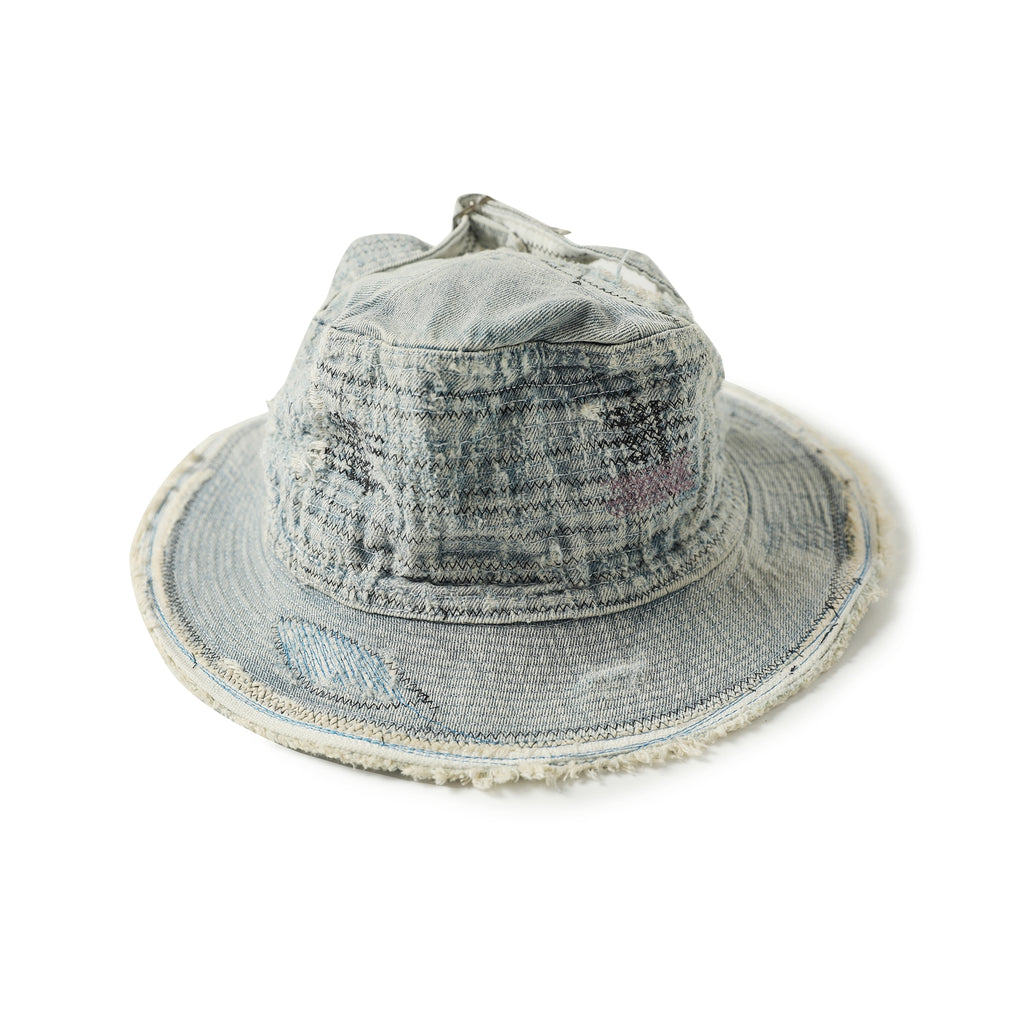 The Old Man and the Sea Vintage Distressed Fisherman Hat Japanese Retro Denim Bucket Hat Unique Fisherman Hat