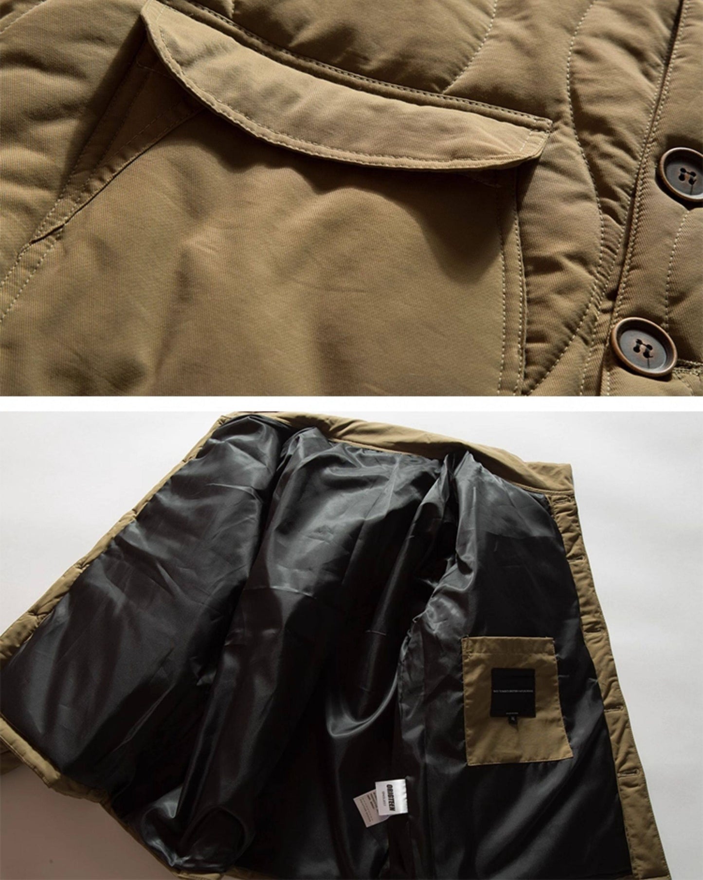 JOYZONE Japanese Retro Stand Collar Cotton Jacket - Large Pocket Workwear Coat (Men)