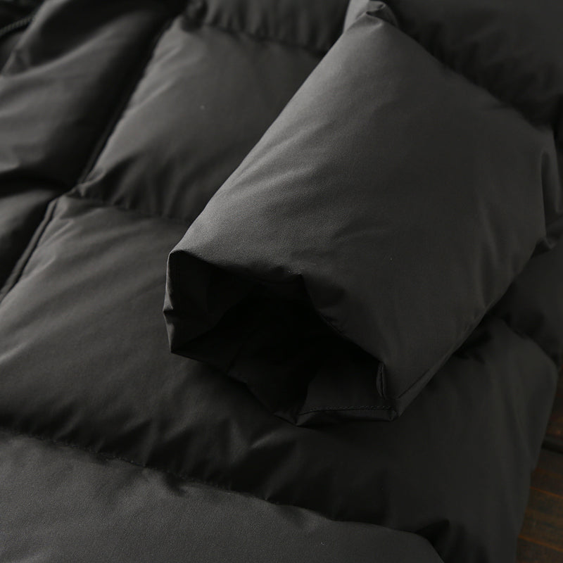 Men's Plus Size 800 Fill Power Mid-Length Down Jacket - Euro-American Style Hooded Thickened Cold-Resistant Warm Coat