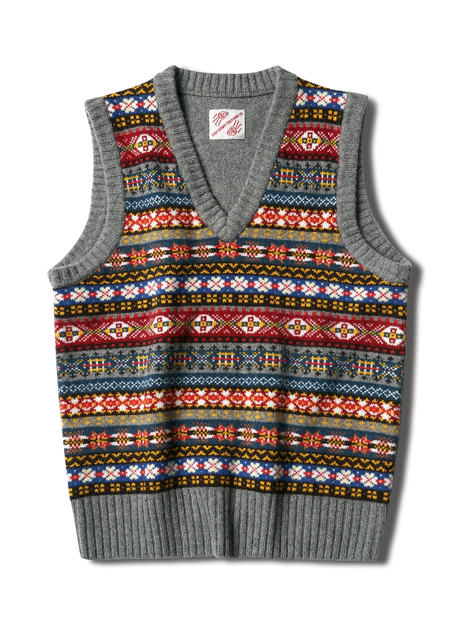 Fair Isle Merino Wool Crew Neck Sweater – Vintage British Retro (Unisex)