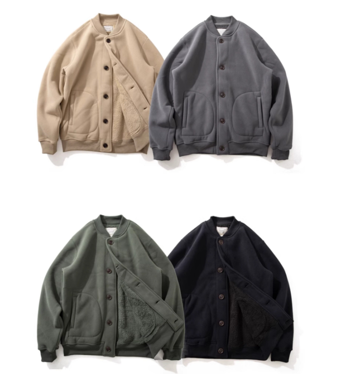 Joks Priit Fleece-Lined Baseball Jacket - Japanese Style Lamb Wool Coat (Men)