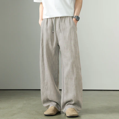 Premium Tencel Linen Wide Leg Pants – Loose Straight Lyocell Breathable Summer Slacks for Men | Japanese vintage | yamalin clothes | Yamalinclothes