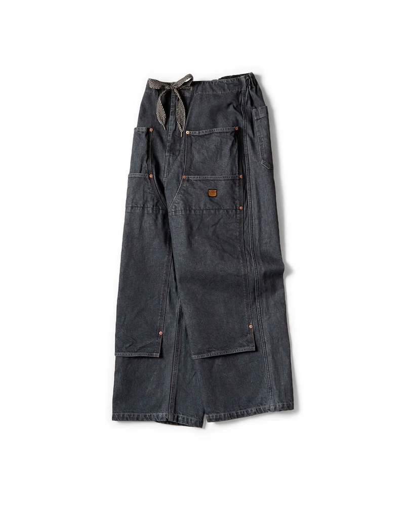 Japanese Denim Drawstring Large Pocket Casual Pants – Japanese vintage | yamalin clothes | Yamalinclothes