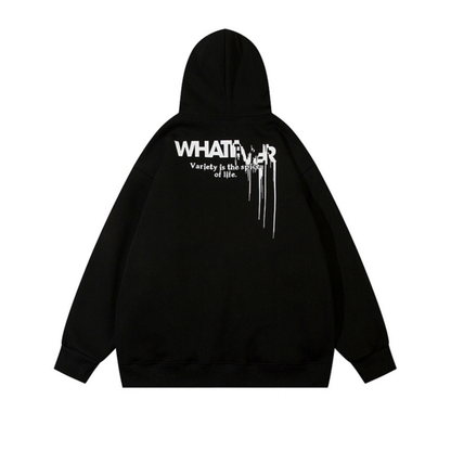Fuzzy Letter Print Fleece Hoodie – Heavy Oversized Unisex