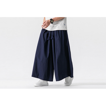 Cotton Linen Wide-Leg Pants – Japanese Bell Bottom Loose Unisex – Japanese vintage | fall outfits 2026 | fall winter outfits | classy winter outfits | lazy comfy outfits | japanese streetwear | vintage workwear | yamalin clothes | Yamalinclothes
