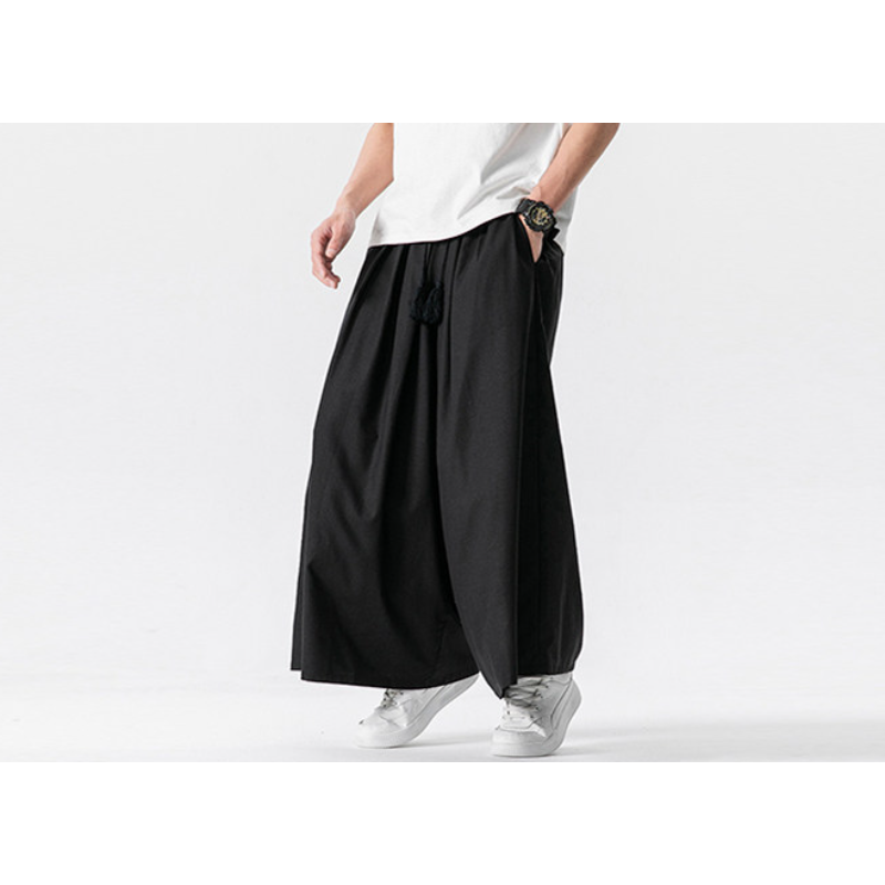 Cotton Linen Wide-Leg Pants – Japanese Bell Bottom Loose Unisex – Japanese vintage | fall outfits 2026 | fall winter outfits | classy winter outfits | lazy comfy outfits | japanese streetwear | vintage workwear | yamalin clothes | Yamalinclothes