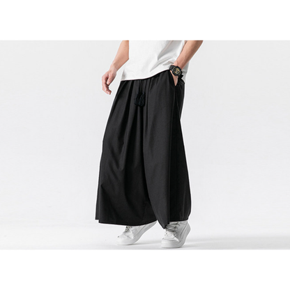 Cotton Linen Wide-Leg Pants – Japanese Bell Bottom Loose Unisex – Japanese vintage | fall outfits 2026 | fall winter outfits | classy winter outfits | lazy comfy outfits | japanese streetwear | vintage workwear | yamalin clothes | Yamalinclothes