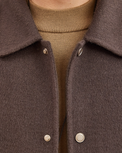 Double-Faced Wool Lapel Short Coat – Japanese Vintage Loose Unisex – Coats Jackets | japanese streetwear | vintage workwear | unisex | Yamalinclothes