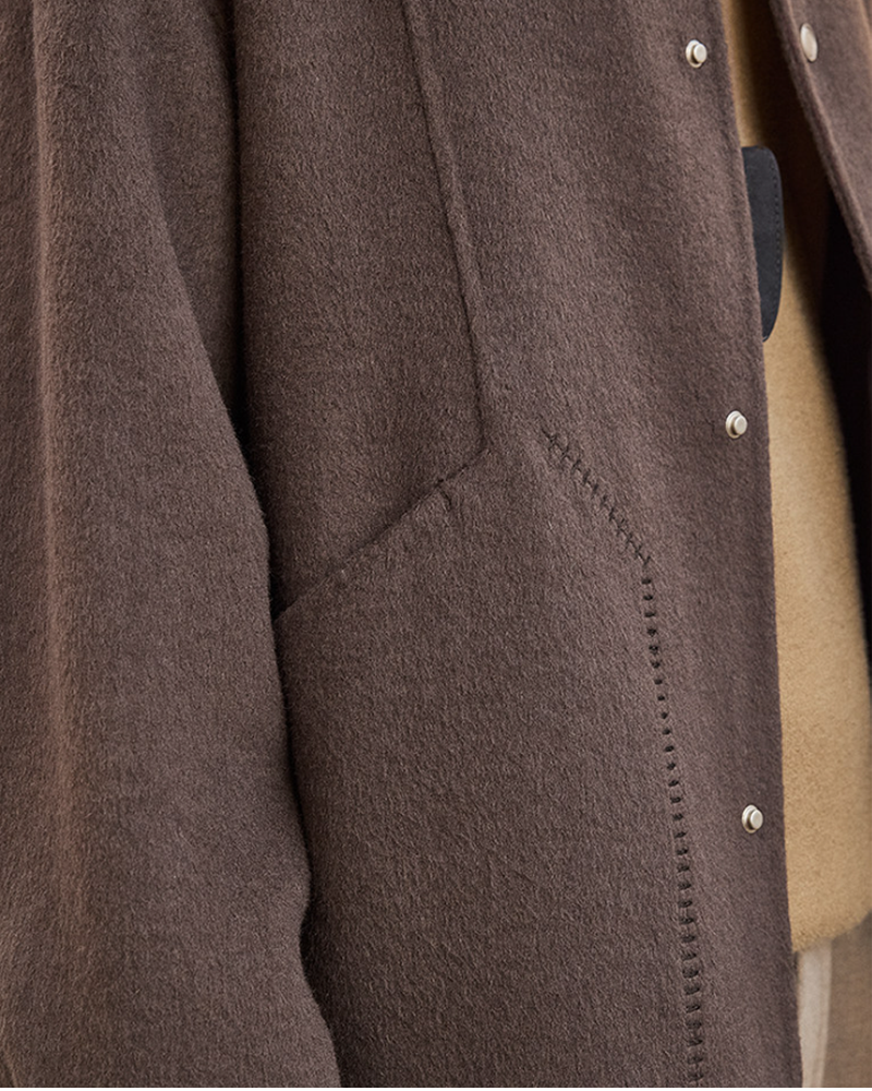 Double-Faced Wool Lapel Short Coat – Japanese Vintage Loose Unisex – Coats Jackets | japanese streetwear | vintage workwear | unisex | Yamalinclothes