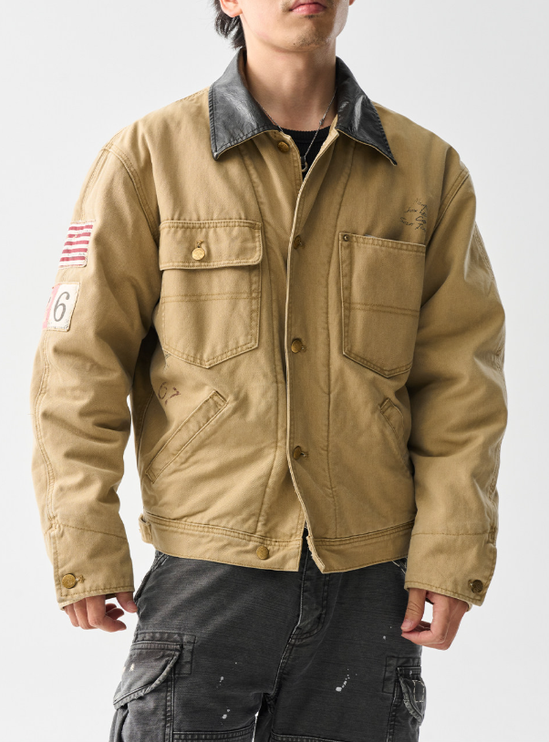 Washed Cotton Workwear Jacket – Sherpa Lined – Coats Jackets | japanese streetwear | vintage workwear | unisex | Yamalinclothes