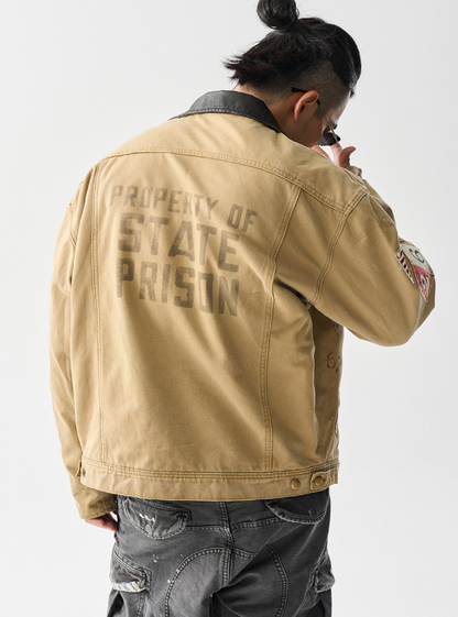 Washed Cotton Workwear Jacket – Sherpa Lined – Coats Jackets | japanese streetwear | vintage workwear | unisex | Yamalinclothes