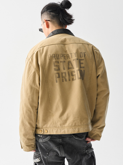 Washed Cotton Workwear Jacket – Sherpa Lined – Coats Jackets | japanese streetwear | vintage workwear | unisex | Yamalinclothes