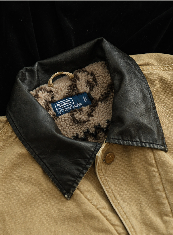 Washed Cotton Workwear Jacket – Sherpa Lined – Coats Jackets | japanese streetwear | vintage workwear | unisex | Yamalinclothes