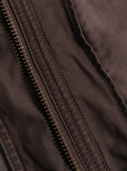 Cotton Utility Jacket – Stand Collar & Layered Pockets | Yamalinclothes