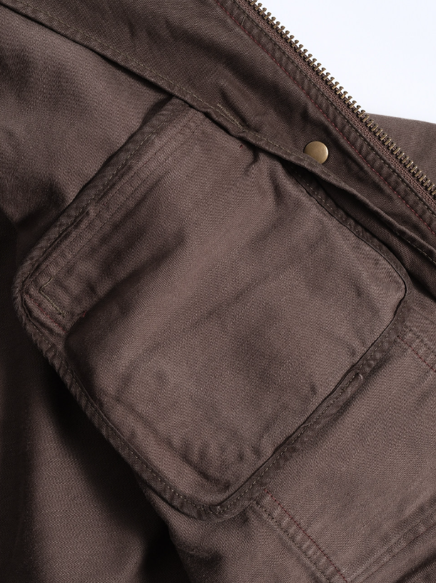 Cotton Utility Jacket – Stand Collar & Layered Pockets | Yamalinclothes