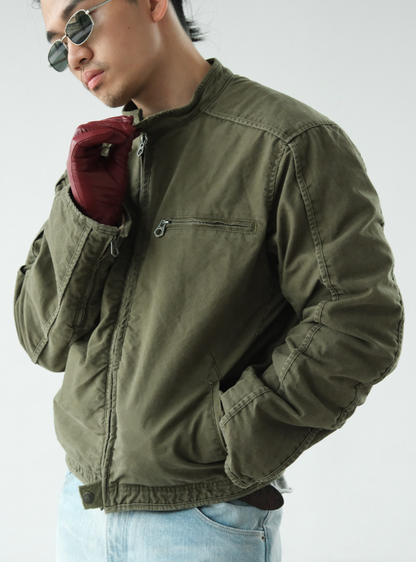 Cotton Jacket – Washed Finish & Zip Chest Pocket