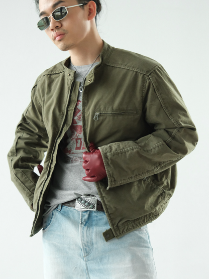 Cotton Jacket – Washed Finish & Zip Chest Pocket