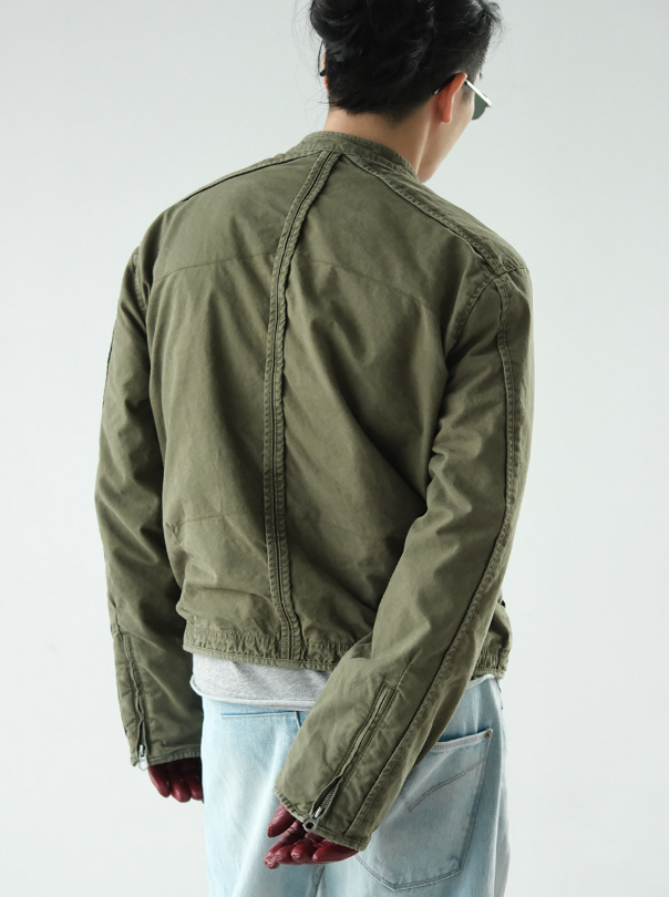 Cotton Jacket – Washed Finish & Zip Chest Pocket