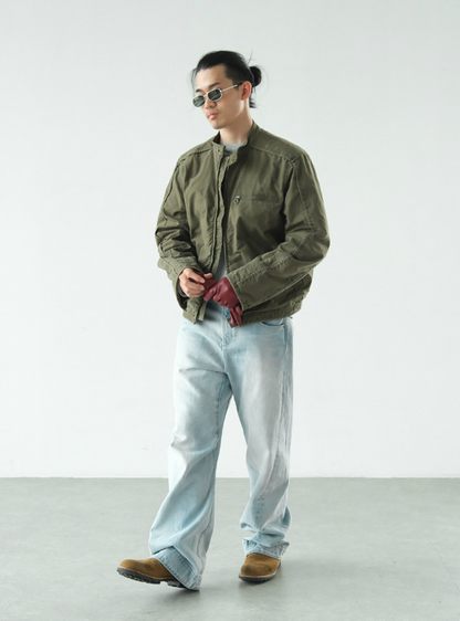 Cotton Jacket – Washed Finish & Zip Chest Pocket