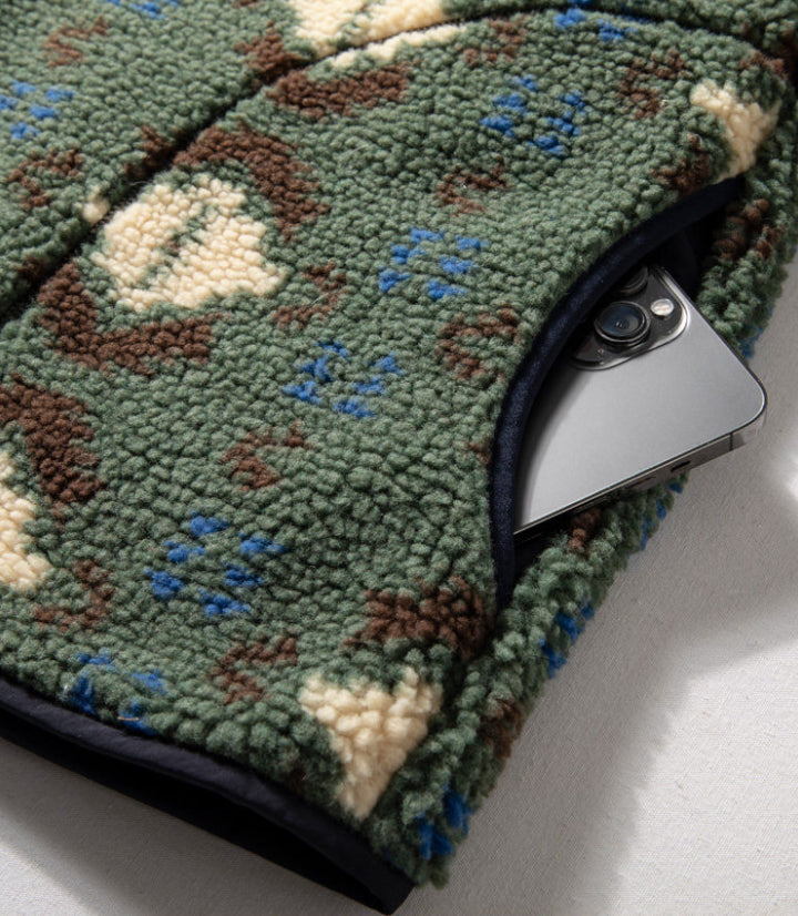 Reversible Fleece Jacket – Geometric Pattern | Yamalinclothes | Vintage workwear outfit