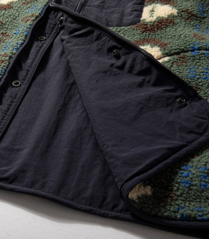 Reversible Fleece Jacket – Geometric Pattern | Yamalinclothes | Vintage workwear outfit