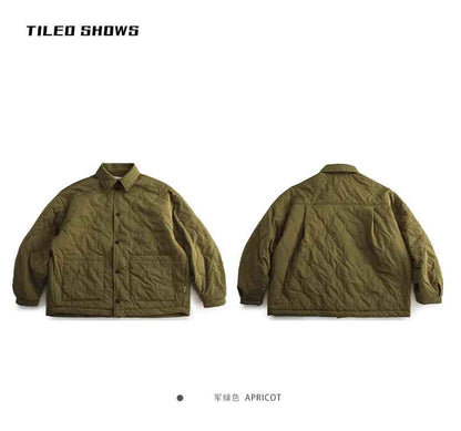 japanese Minimalist Quilted Cotton Jacket - Lightweight Couple Coat