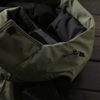 Men's Winter Outdoor 700 Fill Power Down Jacket - Windproof Waterproof Hooded Mid-Length Cold-Resistant Coat