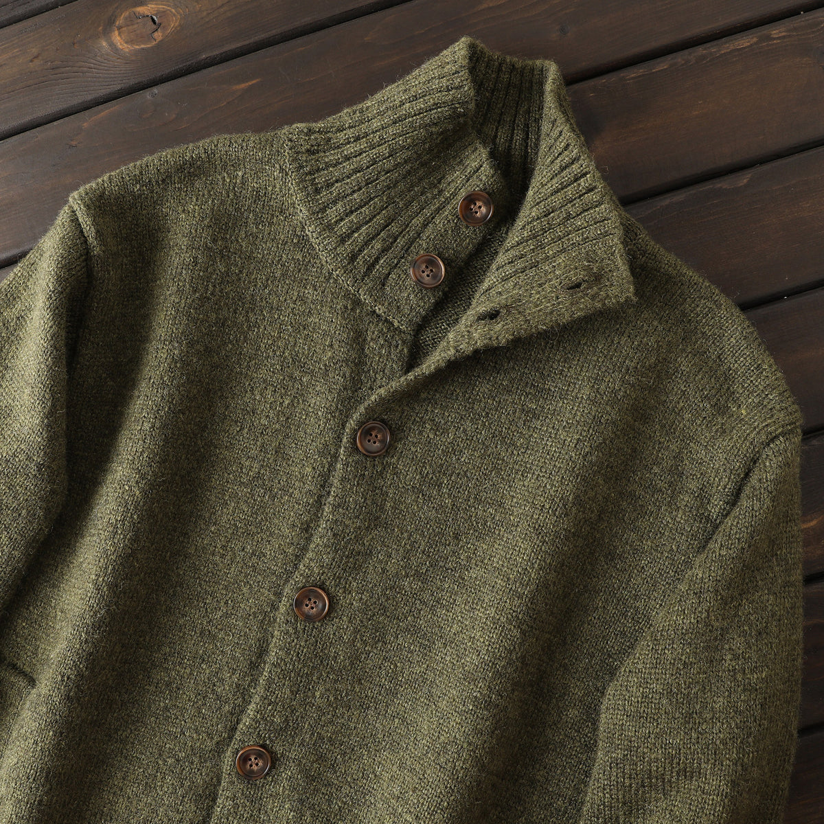 Alpaca Wool Blend Stand-Collar Knit Cardigan – Thickened Oversized Unisex