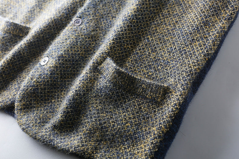 Heavy goods Italian order! Mohair + wool autumn and winter men's knitted cardigan sweater vest