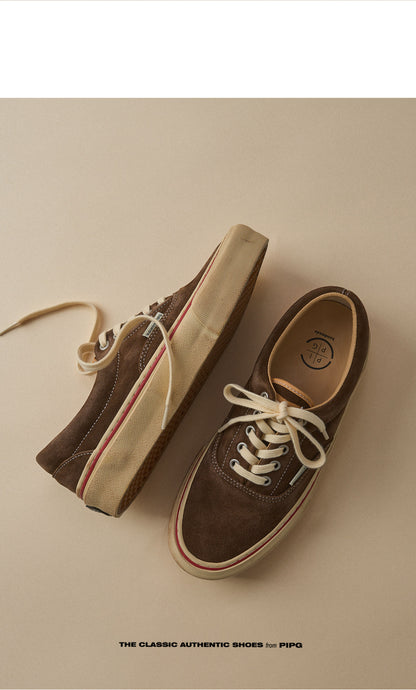 men's and women's washed suede canvas shoes platform vulcanized shoes vintage Japanese breathable board shoes 2026 spring/summer