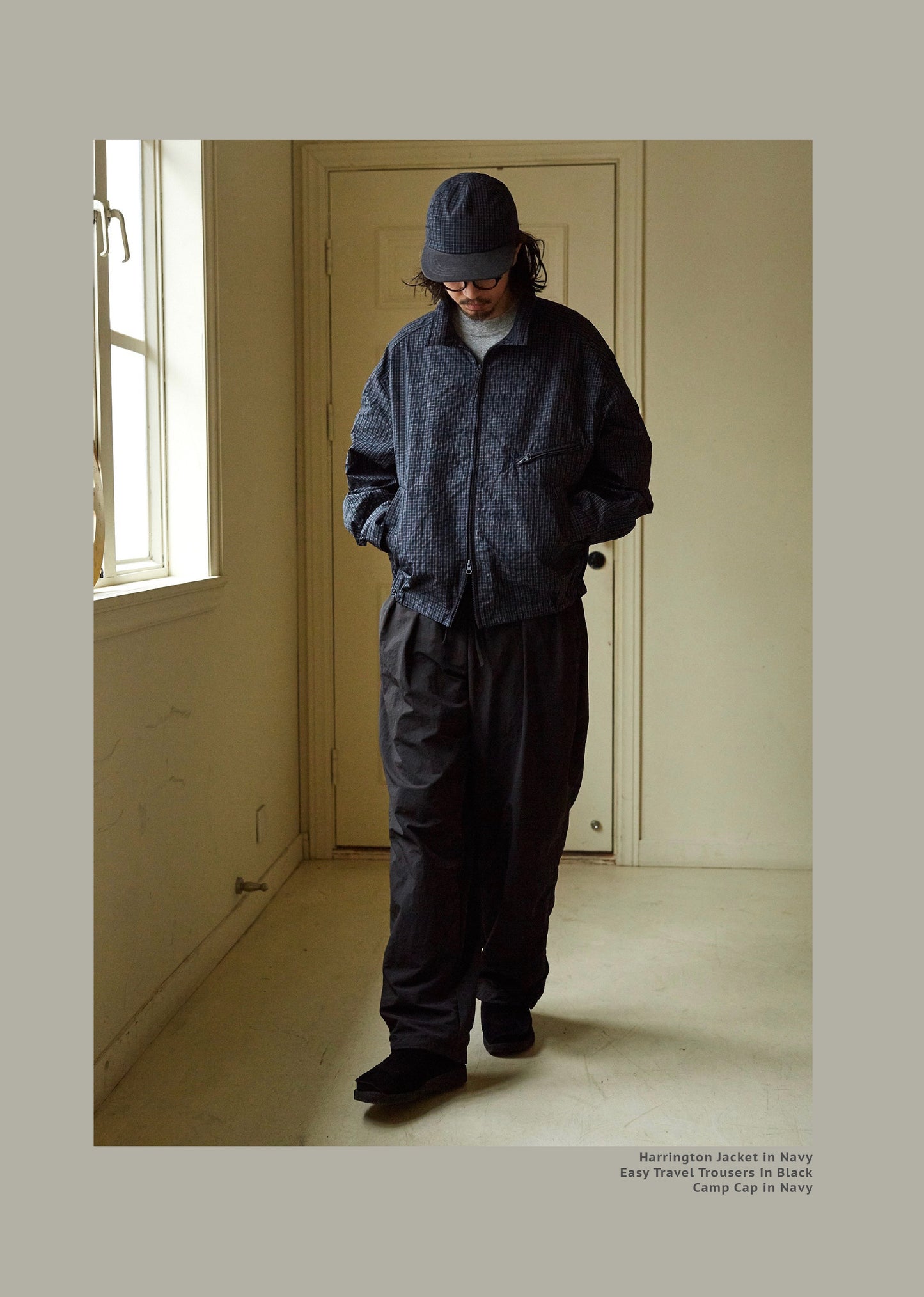 FW24 Vintage Harrington Jacquard Jacket - Yamalin Plaid Texture Memory Fabric Lapel Jacket