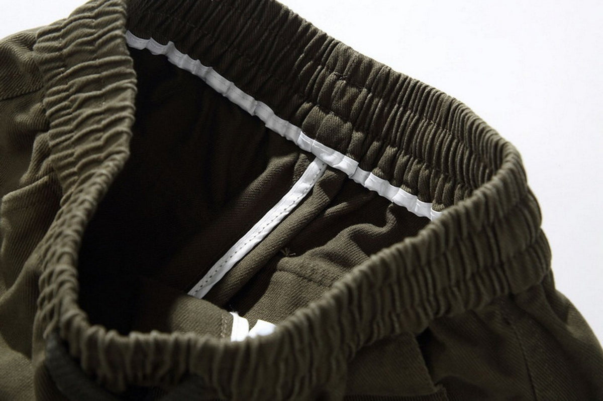 Cotton Cargo Pants – Washed Twill & Drawstring Waist
