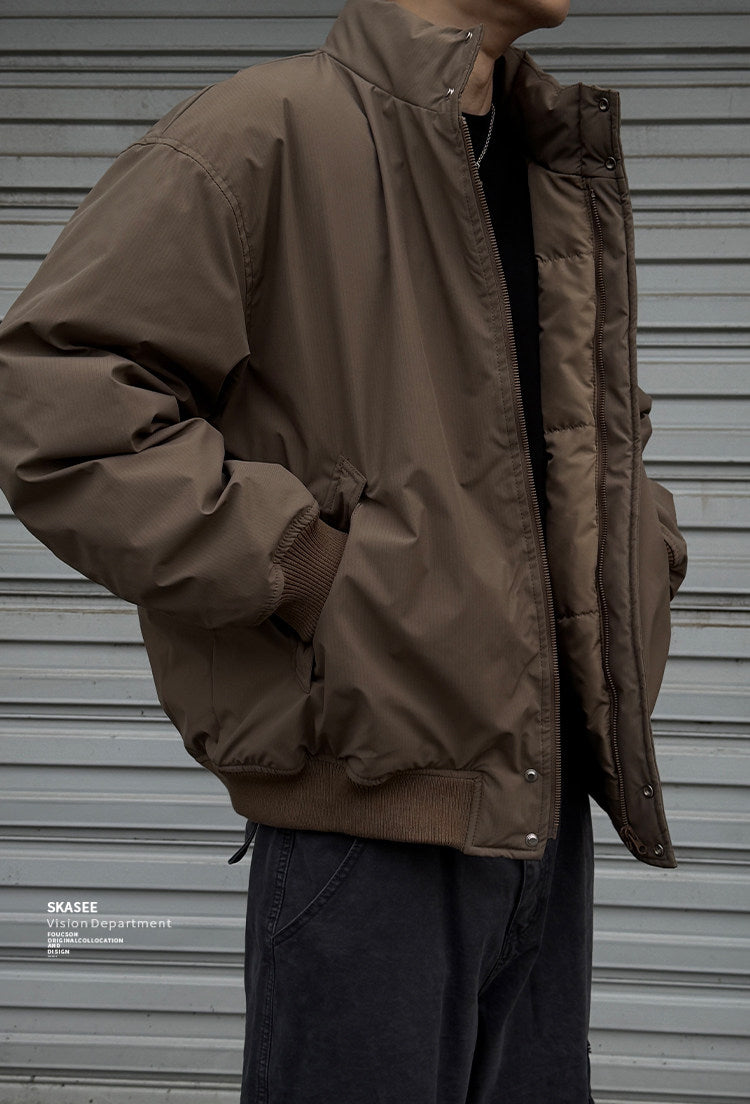 Duck Down Jacket – Stand Collar & Ribbed Hem | Yamalinclothes