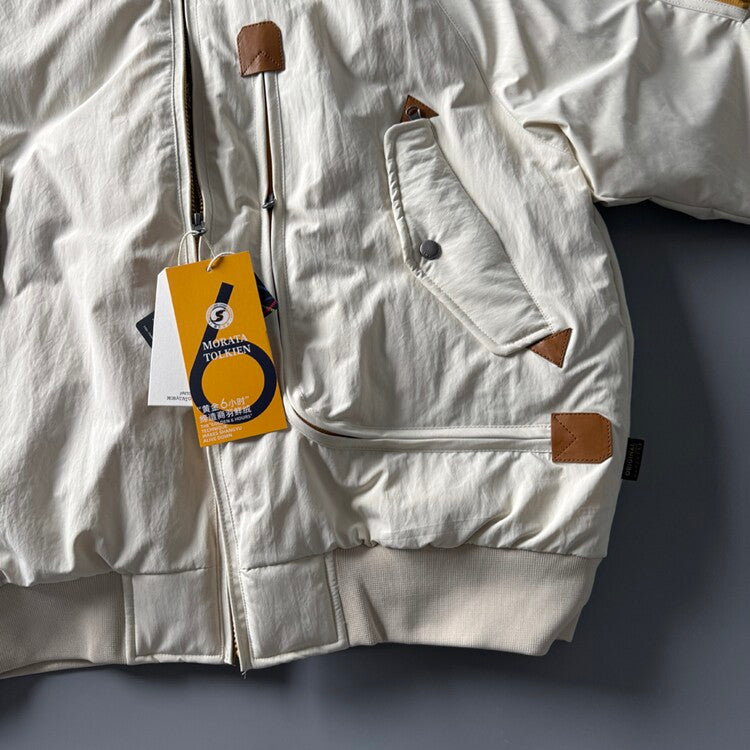 90% Duck Down Harrington Stand-Collar Jacket – Japanese Retro Thickened Unisex