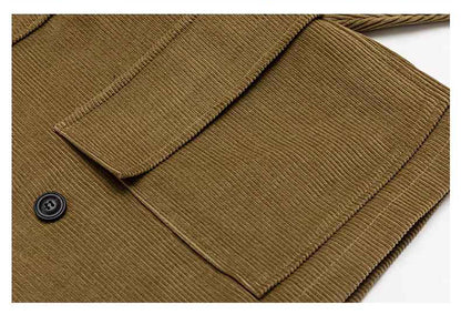 Hold Color American City Boy Corduroy Suit - Multi-Pocket Blazer (Unisex)