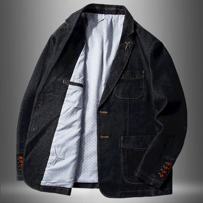 European Heavyweight Denim Workwear Blazer - Motorcycle Jacket (Men)