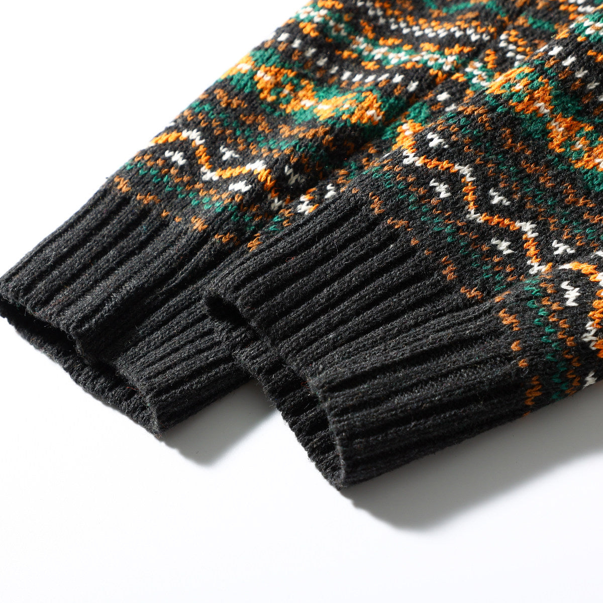 Nordic Fair Isle Knit Cardigan – Wool Blend Jacquard Men – Japanese vintage | yamalin clothes | Yamalinclothes