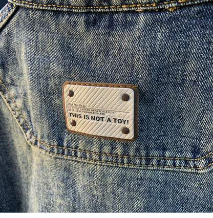 American Utility Stand-Collar Zipper Denim Jacket – Vintage Oversized Men’s Trucker Coat