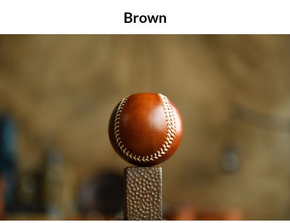 Handmade Vegetable-Tanned Cowhide Baseball – Artisan Leather Collectible