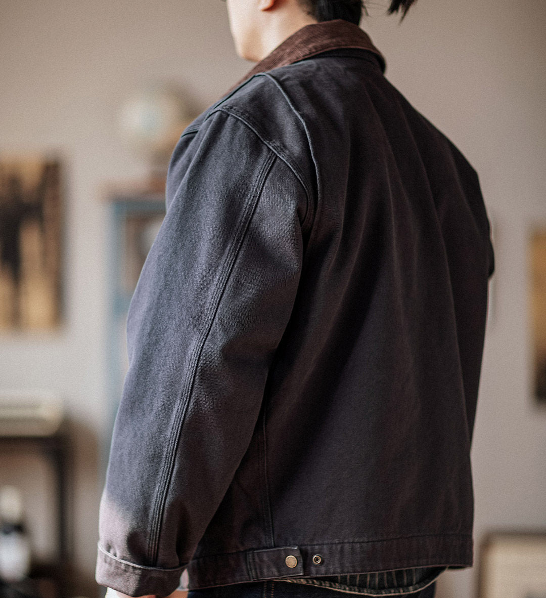 Indigo Heavy Wash Canvas Detroit Cargo Jacket – American Vintage Distressed Unisex – Coats Jackets | japanese streetwear | vintage workwear | unisex | Yamalinclothes