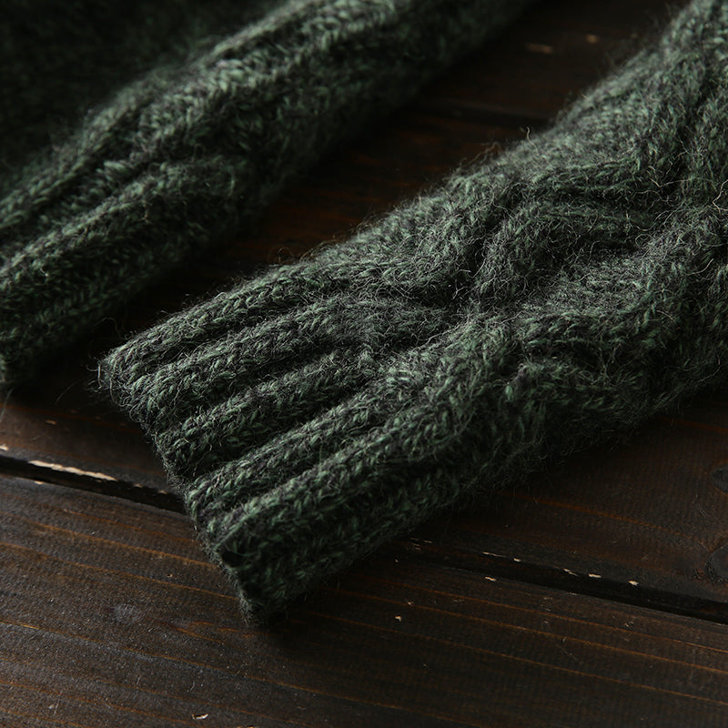 X07 Heavy hard goods 100/wool Italian custom foreign trade original order tail goods men's thick knitted sweater coat