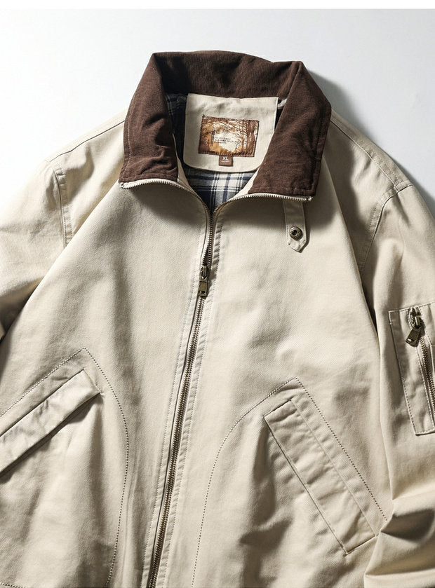 American Vintage Washed Twill Flight Jacket – Oversized Unisex